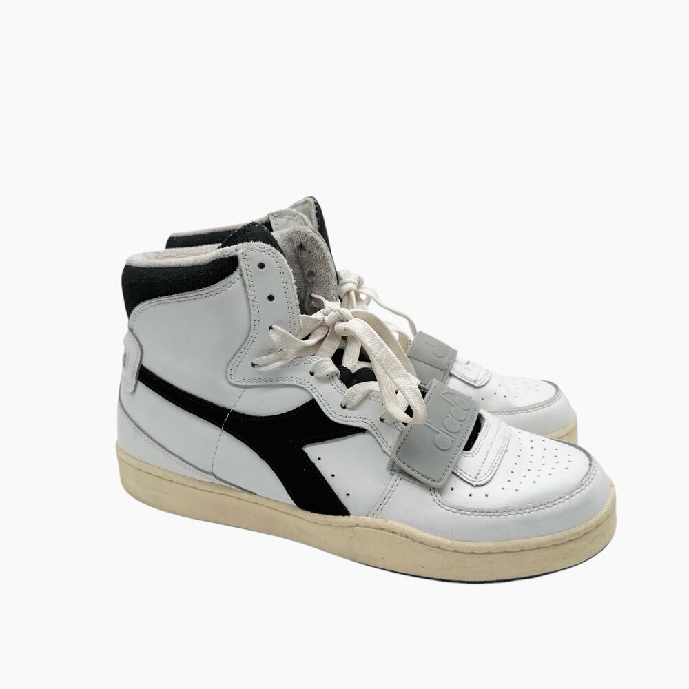 Diadora Mi Basket Used 'White Black' Sneakers Men’s Size 11.5 View 2